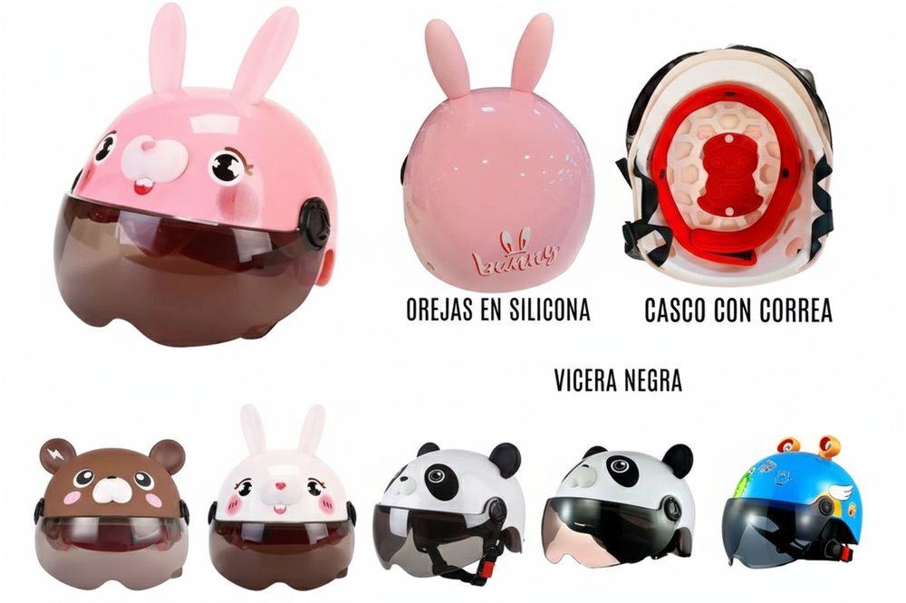 Casco Infantil para Niños y Niñas – Doble Visor, Seguro y Ajustable | Certificado